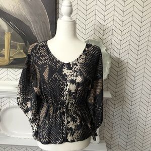 Express snake print long sleeve top